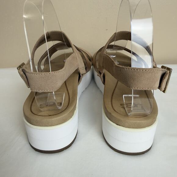UGG Braelynn Metallic Gold Leather Straps Platform Sandal Womens Size 10 - Picture 4 of 13